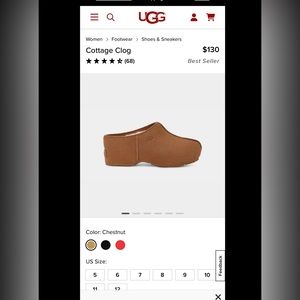NEW UGG Cottage Clog Size 7